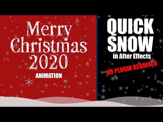 Snow Effect in After Effects Tutorial no plugin required