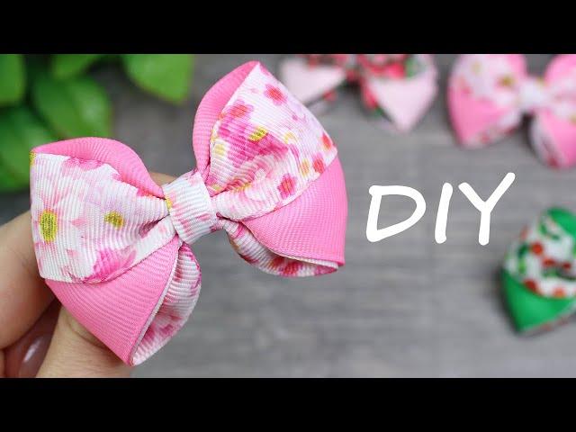 DIY Ribbon bow / How to make simple bows / Clase magistral de arco