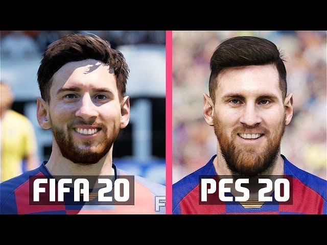 FIFA 20 vs PES 2020 | FC Barcelona Faces Comparison