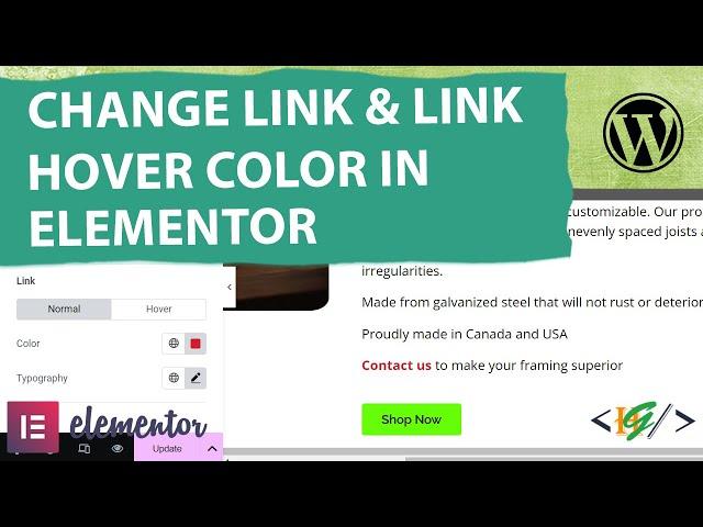 How to Change Link & Link Hover Color in Elementor WordPress