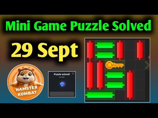 Mini Game Today 29 September Hamster Kombat How To Solve Mini Game Puzzle in Hamster Kombat (100%)