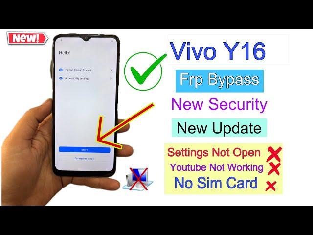 Vivo Y16 Frp Bypass New Security 2024 | Frp Bypass 100% Working | Y16 Frp Bypass without pc