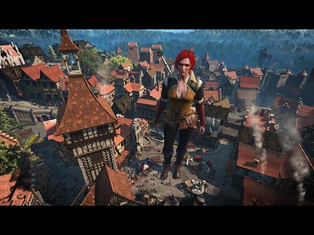 Triss Merigold but she is 30x bigger (The Witcher 3 Giantess)