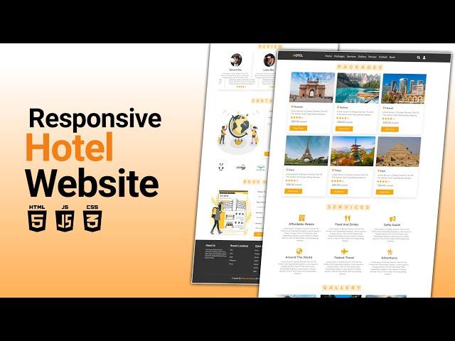 Best Responsive Hotel Ordering Website Development: HTML, CSS, JavaScript Tutorial