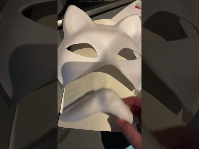 Making a fox mask out of cat mask #therian #masks