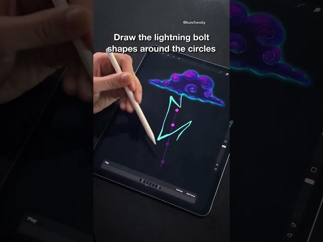 Lightning bolt animation in Procreate  #procreate