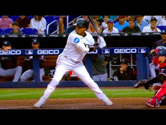 Luis Arraez Slow Motion Baseball Swing Hitting Mechanics Instruction Batting Stance Video