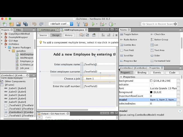 Java GUI in Netbeans