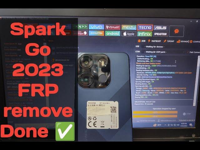 Tecno Spark GO 2023 BF7 FRP Remove & hard reset Unlock tool 100℅ Done