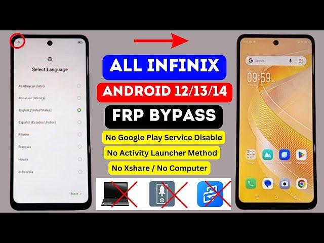 All Infinix Android 12/13/14 Frp Bypass Without Pc 2024 | All Infinix Mobile Google Account Bypass