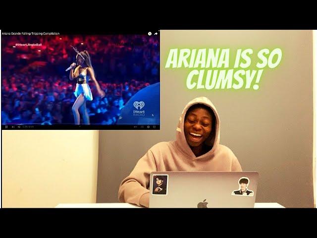 REACTION TO Ariana Grande Falling Tripping Compilation