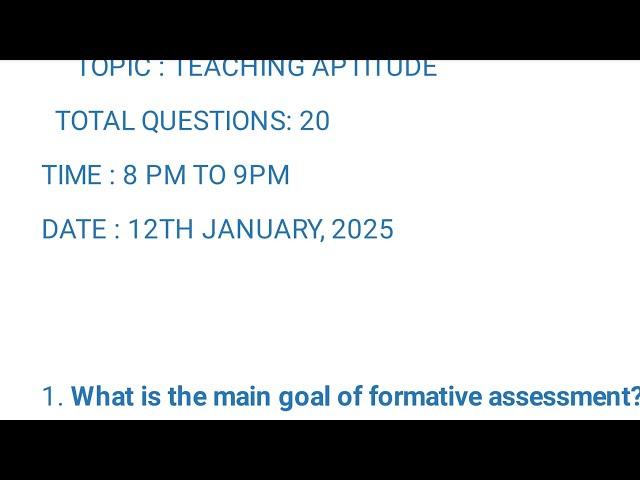 #TEACHING APTITUDE MOCK TEST # B. ED ENTRANCE ASSAM UNIVERSITY SILCHAR 2025