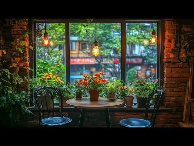 New Year Cafe Ambience On Rainy Days | Calming Holiday Music To Study & Work |Cozy Winter Wonderl...