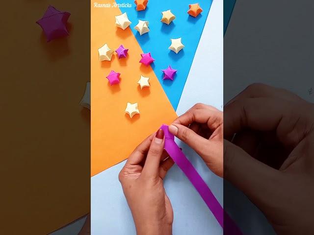 how to make 3D star | paper star | lucky star making | DIY ideas | paper crafts | paper star making