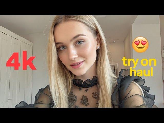 4k micro bikini & sheer transparent try on haul | amazing transparent lingerie on haul with tina # 4