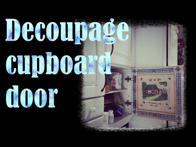 DIY decoupage cupboard door