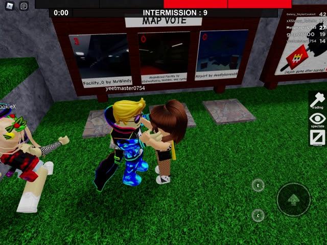 Playing roblox  flee the facility