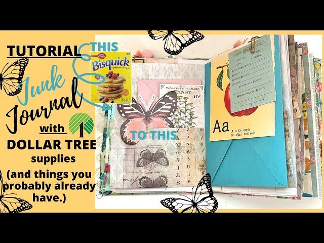 JUNK JOURNAL TUTORIAL WITH DOLLAR TREE SUPPLIES  | START TO FINISH 