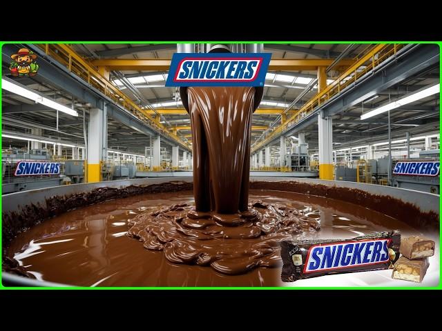 Snickers Mega Factory:  How Snickers are Made in Chocolate Factory with Food Processing Technology