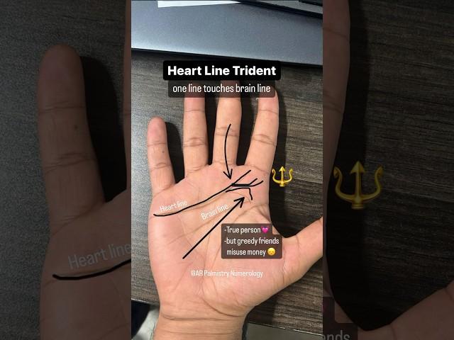 When heart line falls on brain line #palmistry #astrology