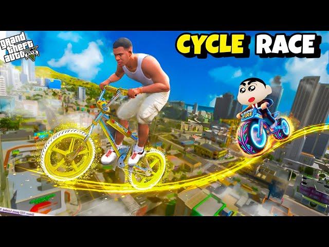 Franklin & Shinchan Conduct Cycle Race To Shinchan Brothers And Give Avengers Powers in GTA 5