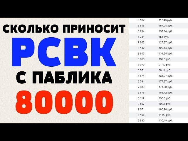 ЗАРАБОТОК С ПАБЛИКА ВК. СКОЛЬКО ПРИНОСИТ РСВК