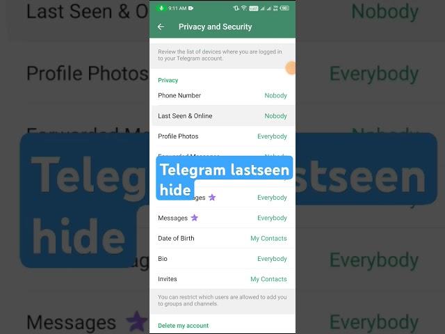 How to hide lastseen in telegram #shortvideo #youtubeshorts #shortsfeed