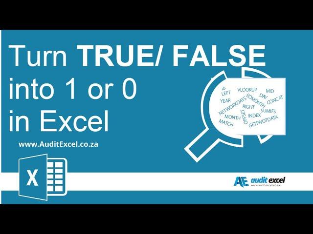 In Excel turn TRUE & FALSE into 1 & 0