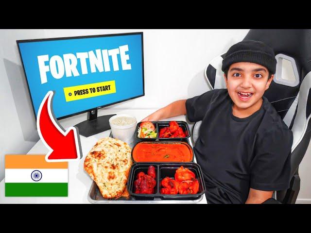 Kid Eats INDIAN FOOD For Every Kill In Fortnite