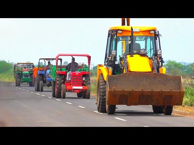 Mahindra 475 Di Tractor Fully Loaded with Red Mud Overturned with JCB 3dx | Jcb Video