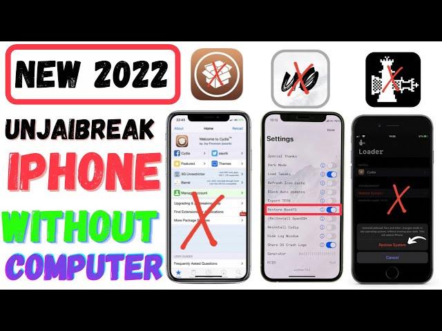 New 2022 Remove Cydia without Computer | Remove Uncover jailbreak | Remove Checkra1n |