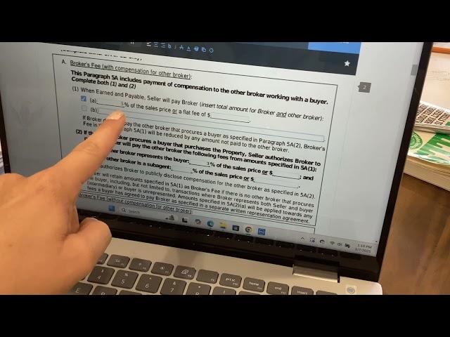Filling out residential listing agreement
