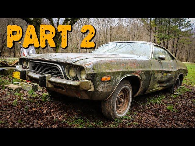 ABANDONED Dodge Challenger Rescued After 35 Years Part 2: Engine Removal