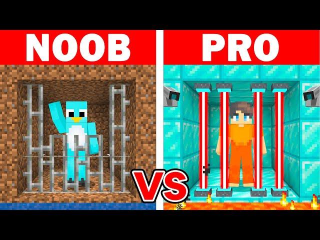 NOOB vs PRO: PRISON BREAK BUILD BATTLE CHALLENGE in Minecraft