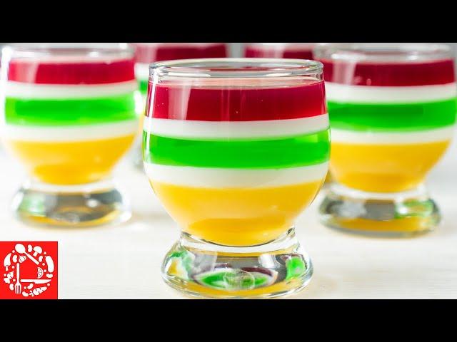 Cheap tasty dessert, without which no children's holiday can do! Colorful Jelly