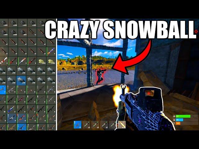 The CRAZIEST SNOWBALL to Boxes of LOOT - Rust Console Edition