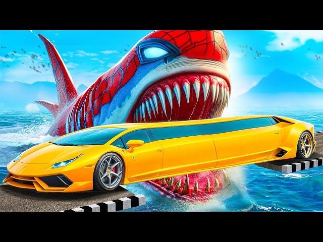 Testing LONG CARS vs SHARKS in GTA 5!