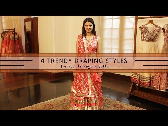 How To Wear Your Lehenga Dupatta In Different Styles | 4 Ways