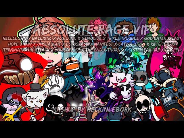 ABSOLUTE RAGE VIP [Madness x AGOTI x Ballistic x Genocide & More!] | FnF Mashup By HeckinLeBork