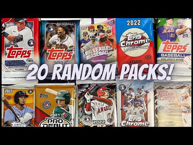 Random Packs 20 Random Hobby & Retail Baseball Card Packs Auto + Relic & More!