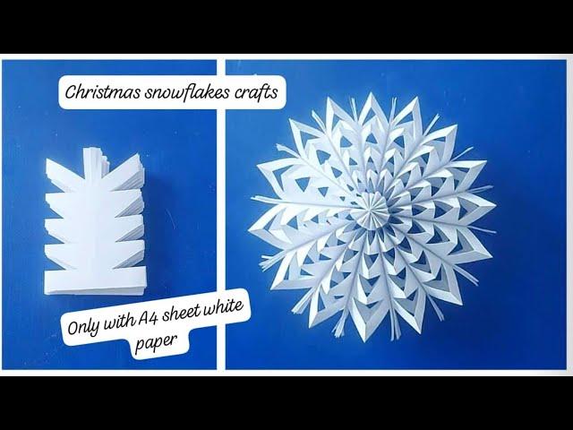 Diy3D Christmas snowflake with A4 sheet white paper #Christmas #diy #craft #artandcraft #papercraft