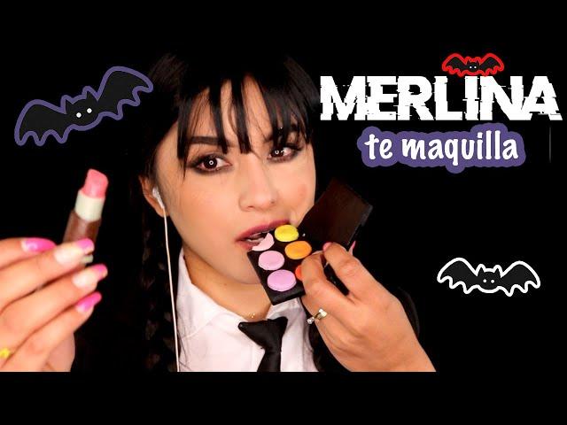  MERLINA te maquilla y  ¡SE COME tu maquillaje!  I ASMR en ESPAÑOL I Ges ASMR