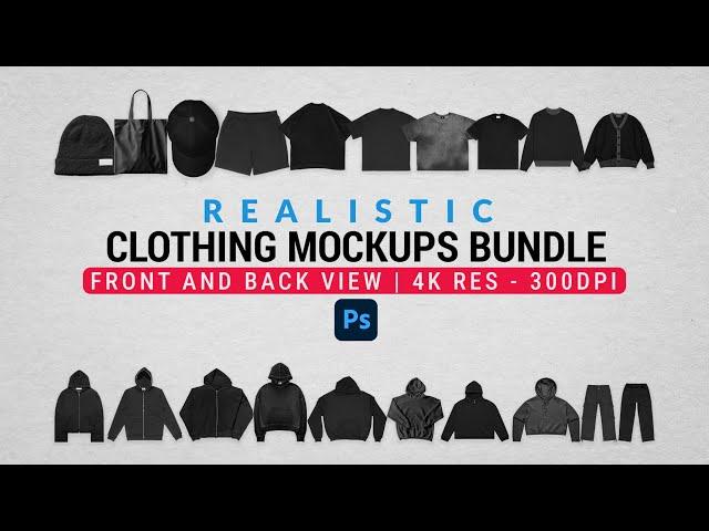 Photoshop Clothing Mockups Bundle | Realistic T-Shirt Mockup | Streetwear Photoshop Tutorial