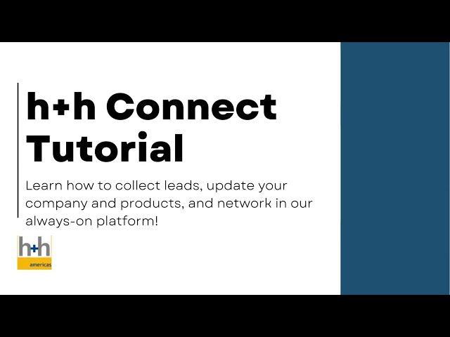 h+h connect Exhibitor Overview Video