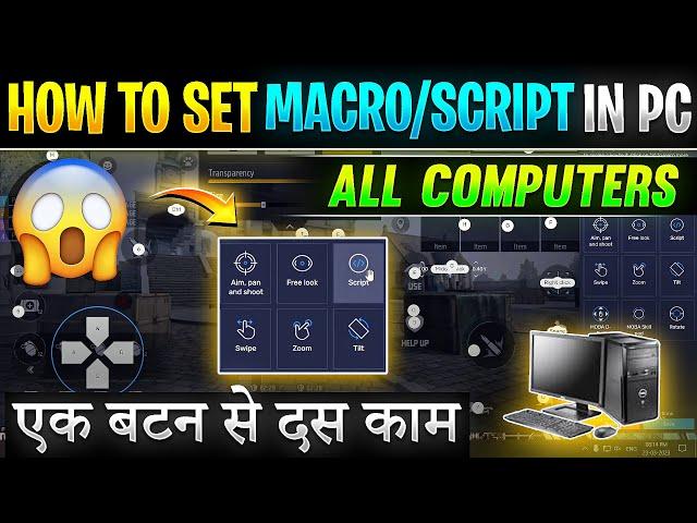 How to set MACRO or SCRIPT in Free fire on PC or LAPTOPS | How to use macro setting in BlueStack PC