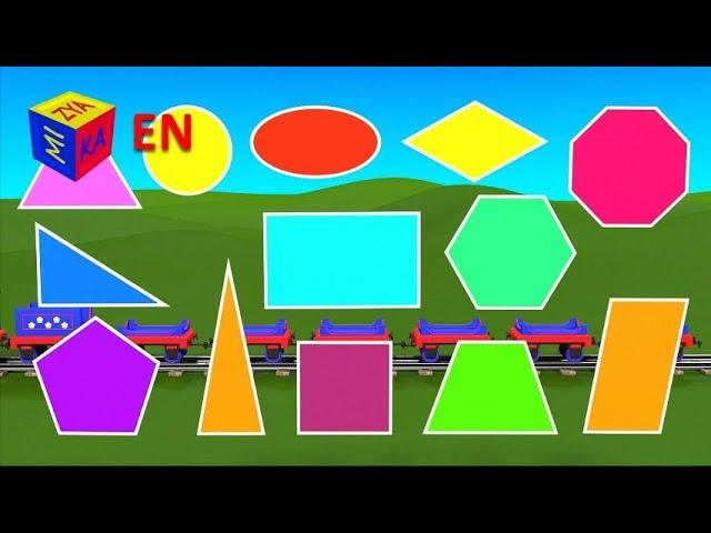 Learn 2D shapes with Choo-Choo Train part 1. Shapes for kids (kindergarten and students of grade 1).