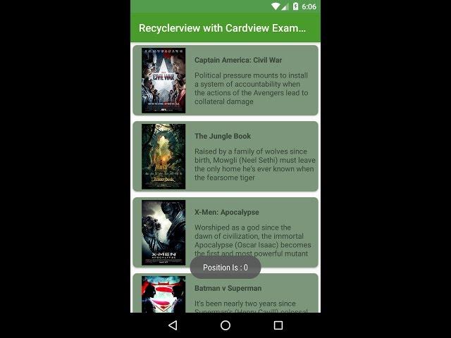 recyclerview with cardview android example demo