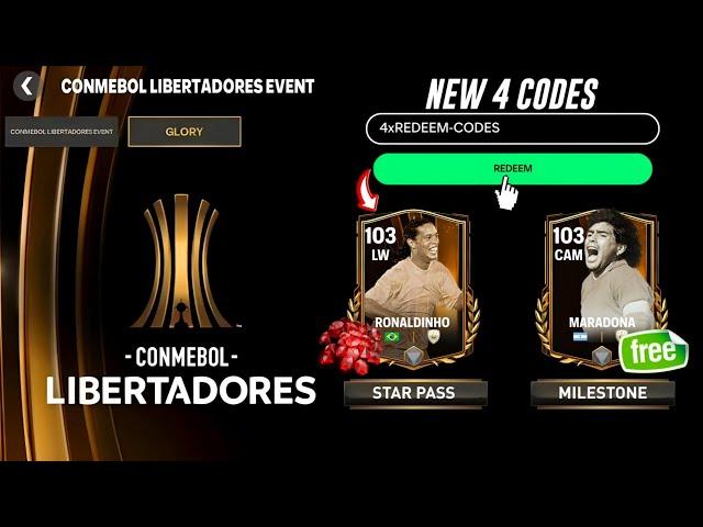 4x REDEEM CODES ! 103 OVR MARADONA & RONALDINHO IN COPA LIBERTADORES EVENT 