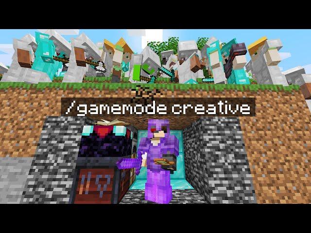 Minecraft Manhunt but I used CREATIVE mode secretly...