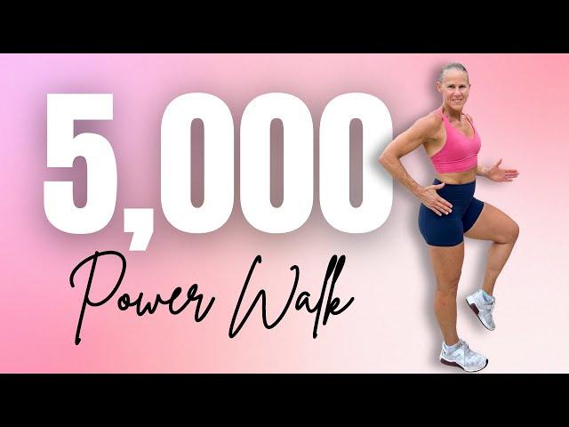 5,000 STEPS AT HOME WORKOUT | Energizing POWER WALK | 2.5 + Mile Walk